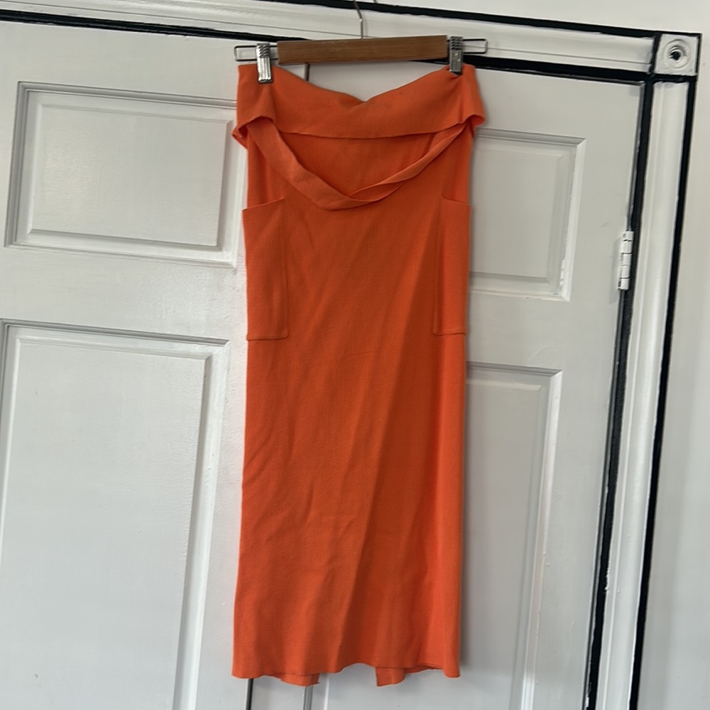JLUXLABEL knit high waist skirt in light orange - Picture 7 of 10